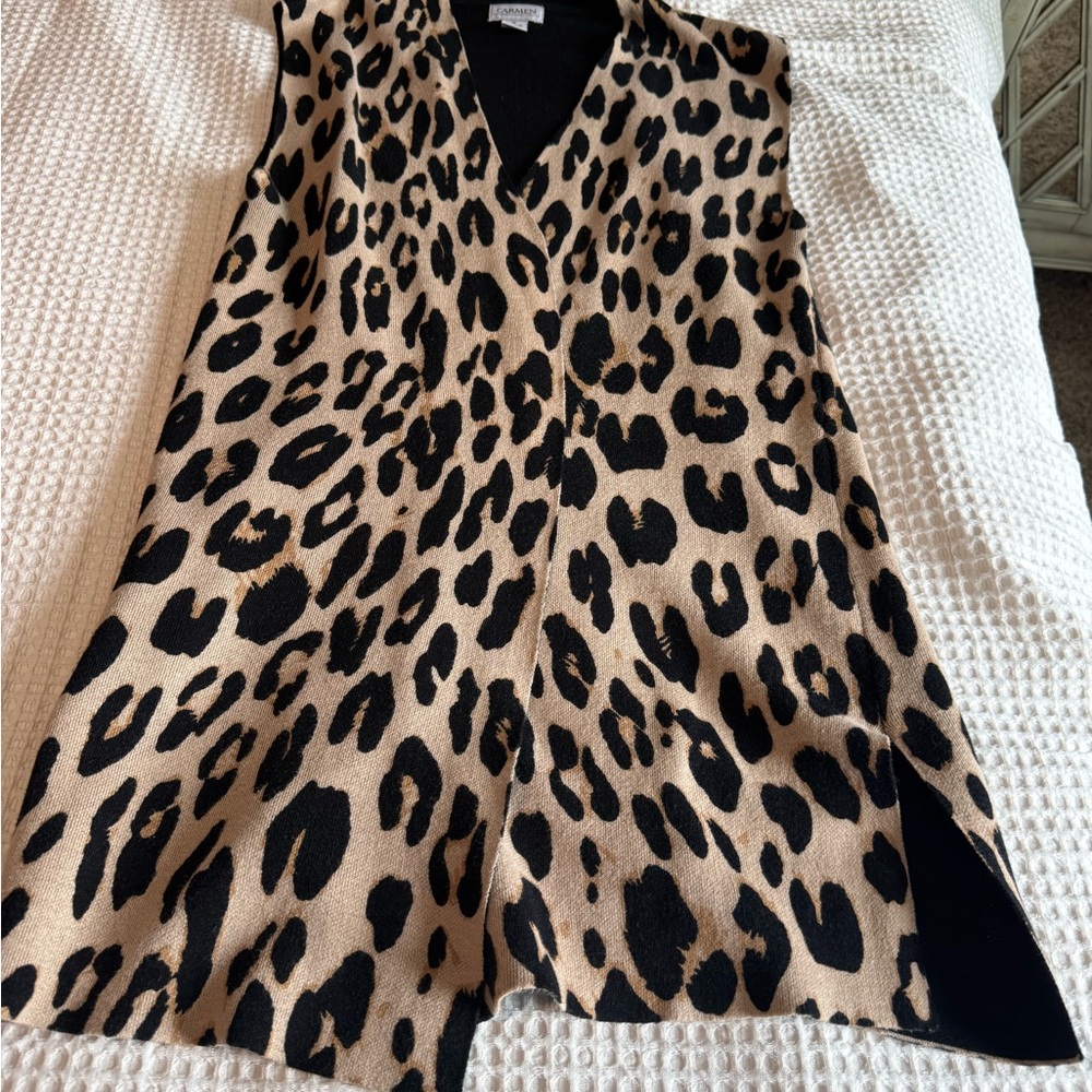 Leopard Print Sweater Vest
